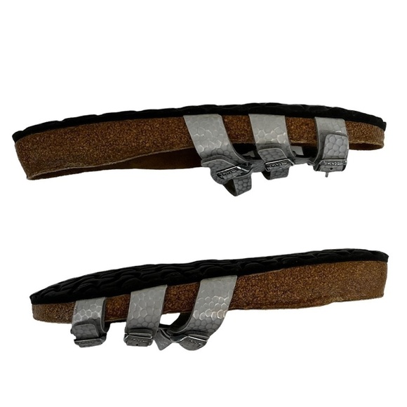 Birkenstock Birki’s Silver Printed Slip On Sandals - Picture 11 of 14